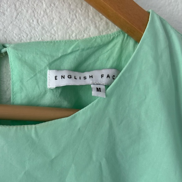 English Factory Women's Puff Sleeve Mini Dress in Mint Green - Picture 6 of 8